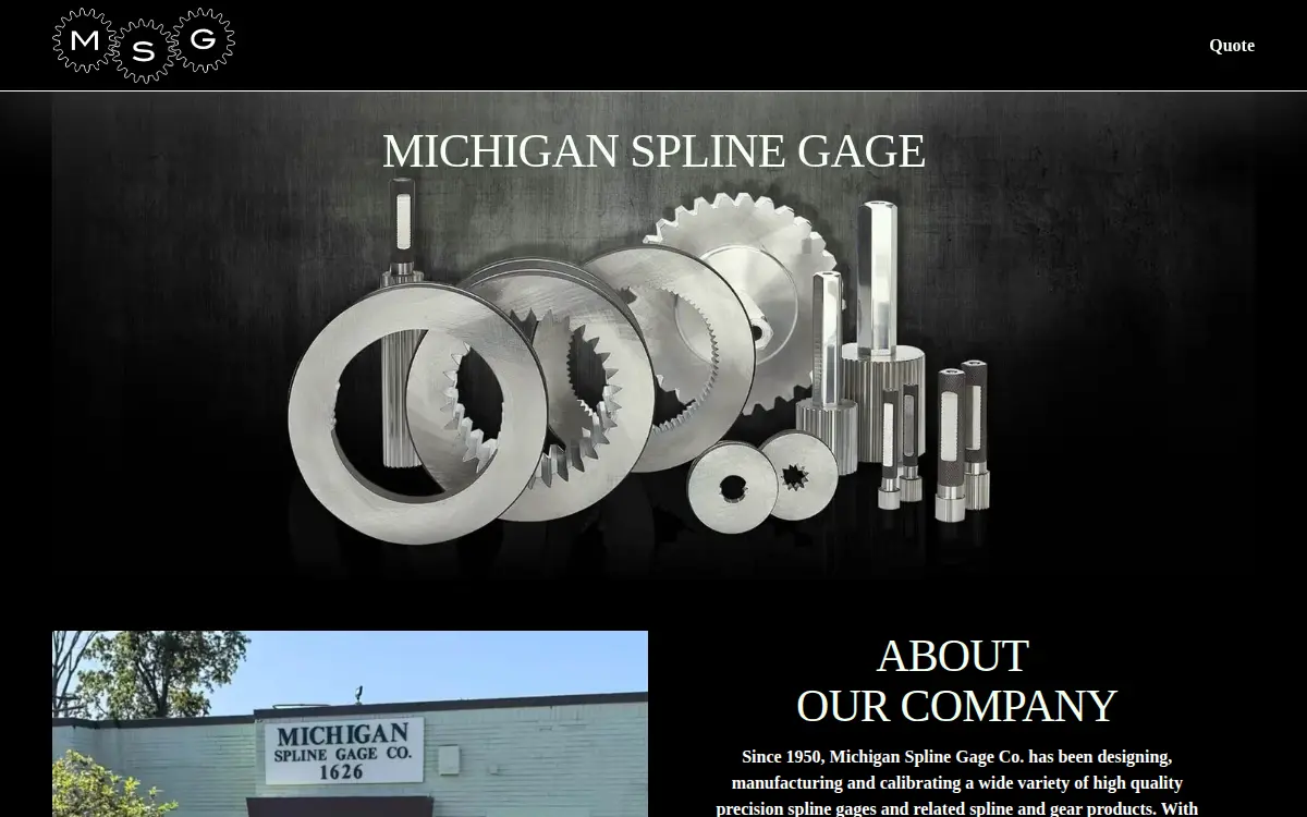 Homepage of Michigan Spline Gage CO