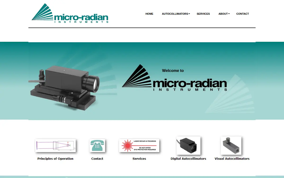 Homepage of Micro-radian Instruments Washington INC
