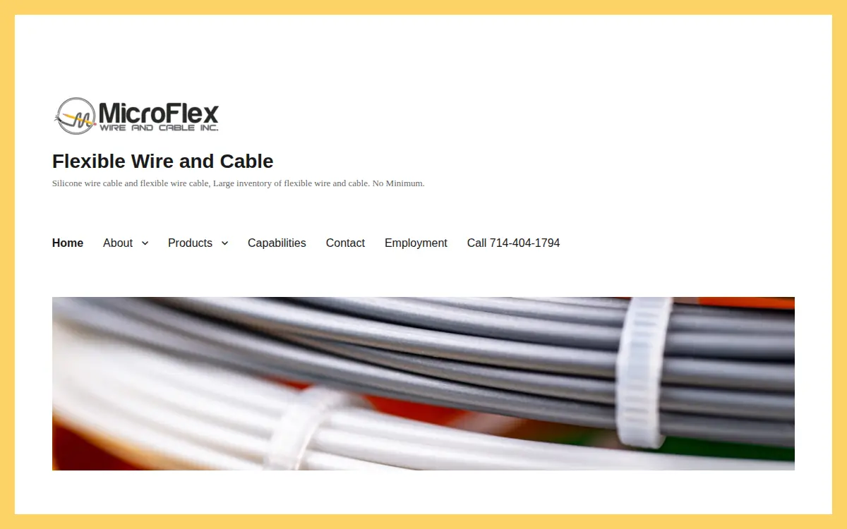 Homepage of Microflex Wire and Cable, INC.