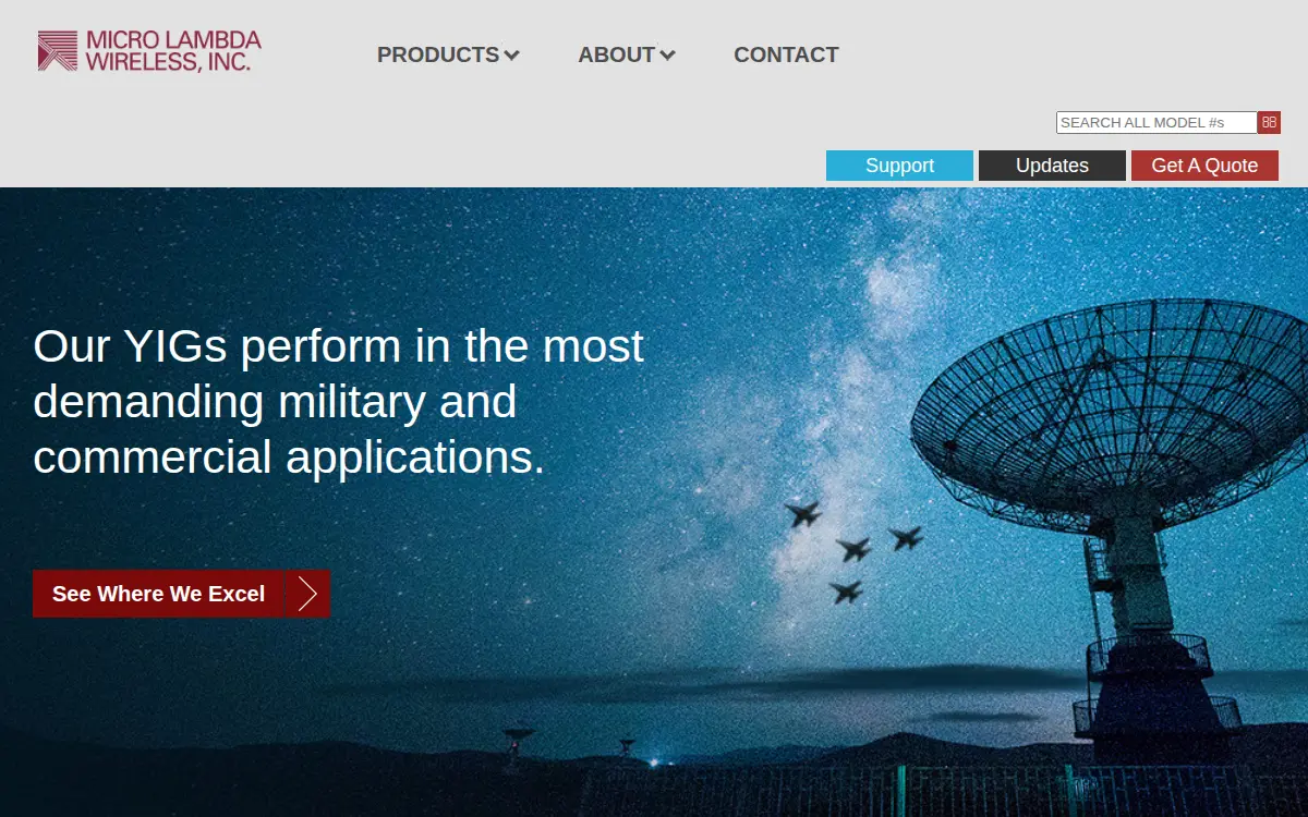 Homepage of Micro Lambda Wireless, INC