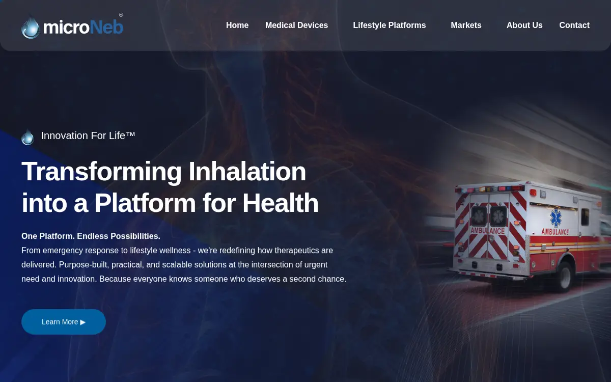 Homepage of Microneb, INC.