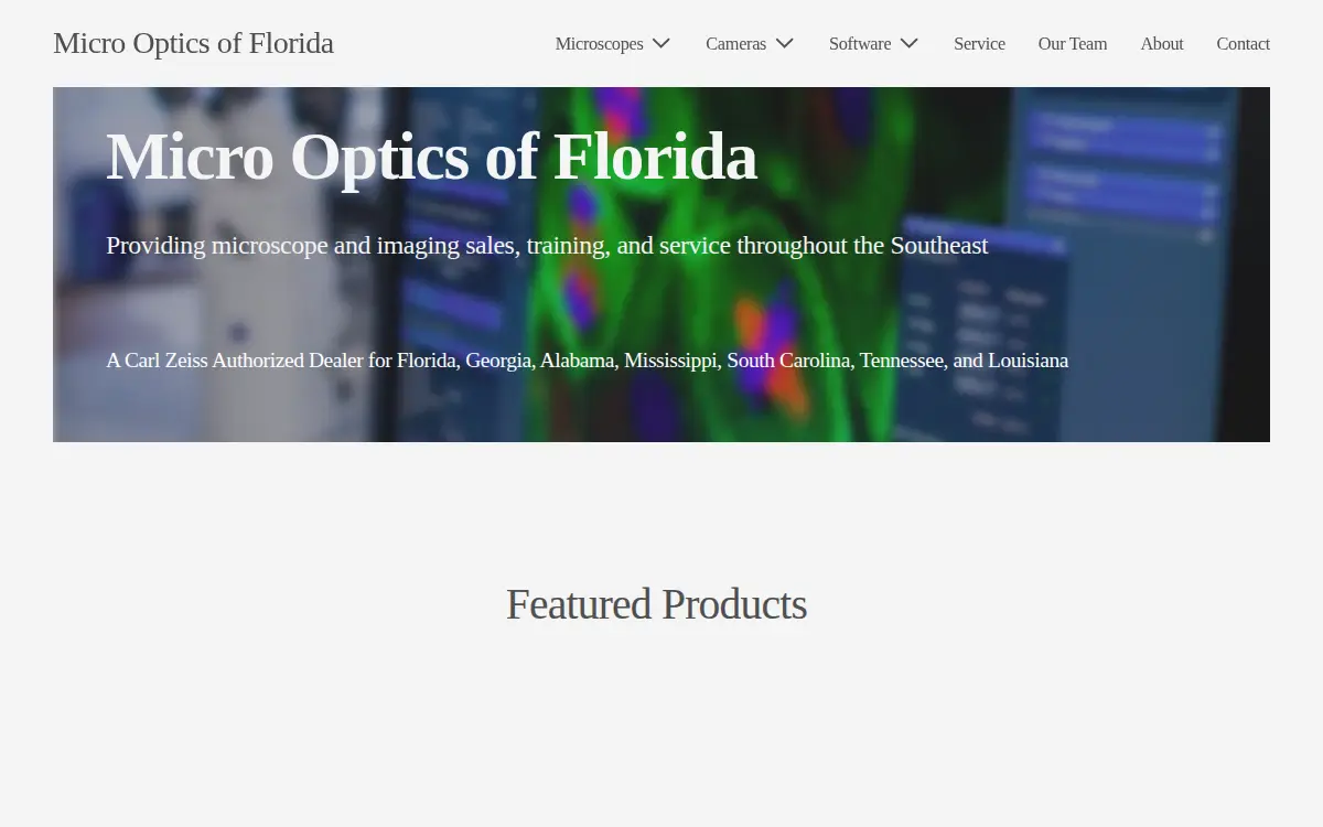 Homepage of Micro Optics of Florida, INC.