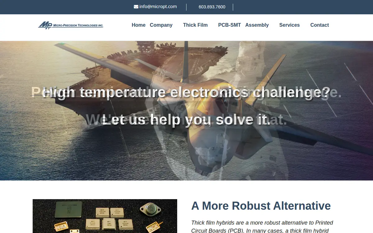 Homepage of Micro-precision Technologies, INC.
