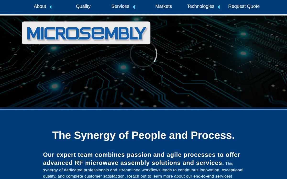 Homepage of Microsembly LLC