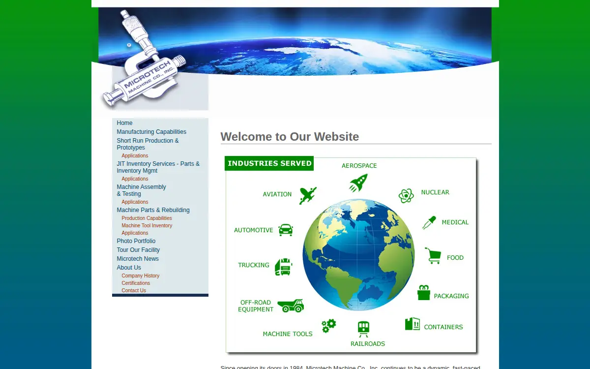 Homepage of Microtech Machine CO INC