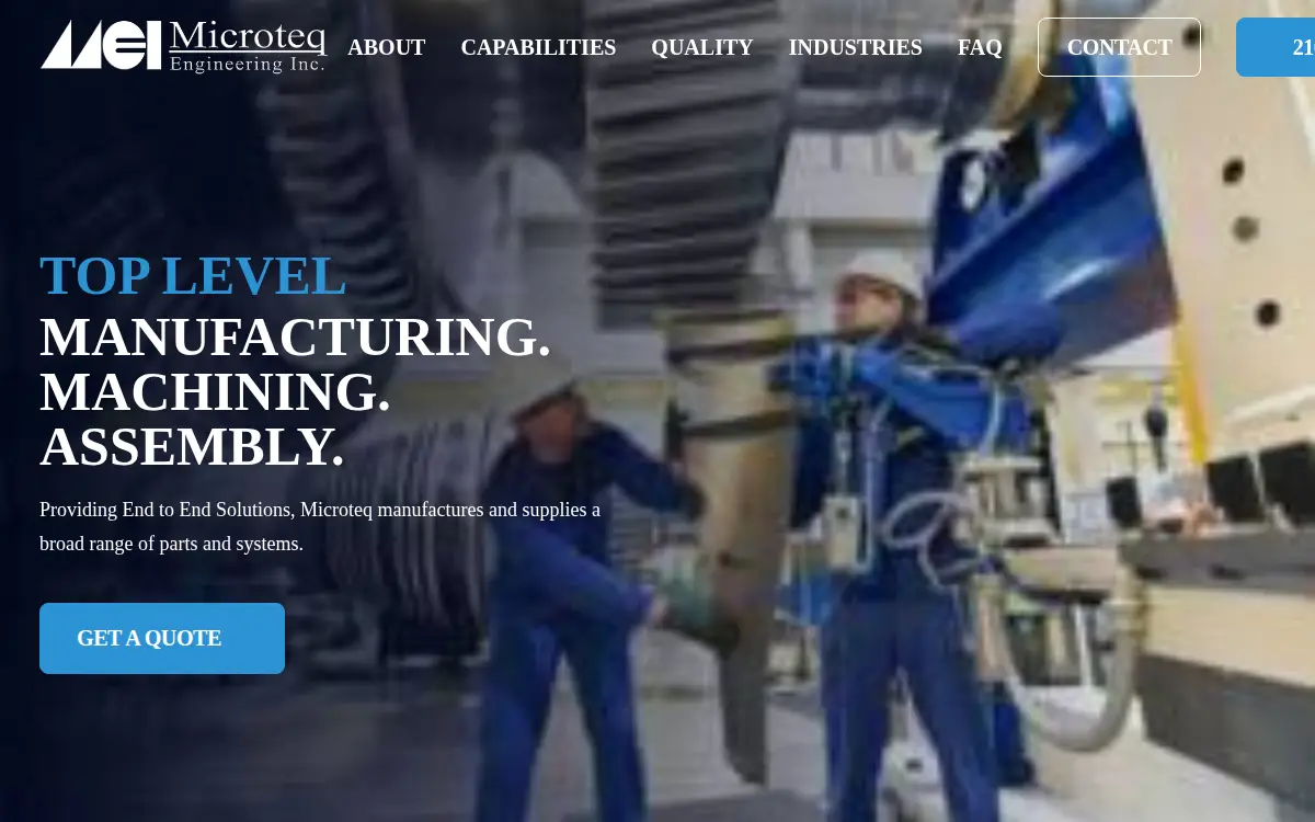 Homepage of Microteq Engineering, INC
