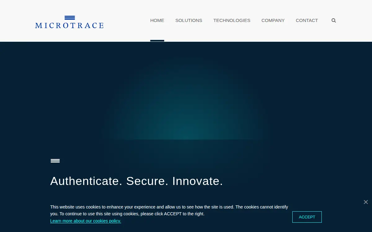 Homepage of Microtrace, LLC