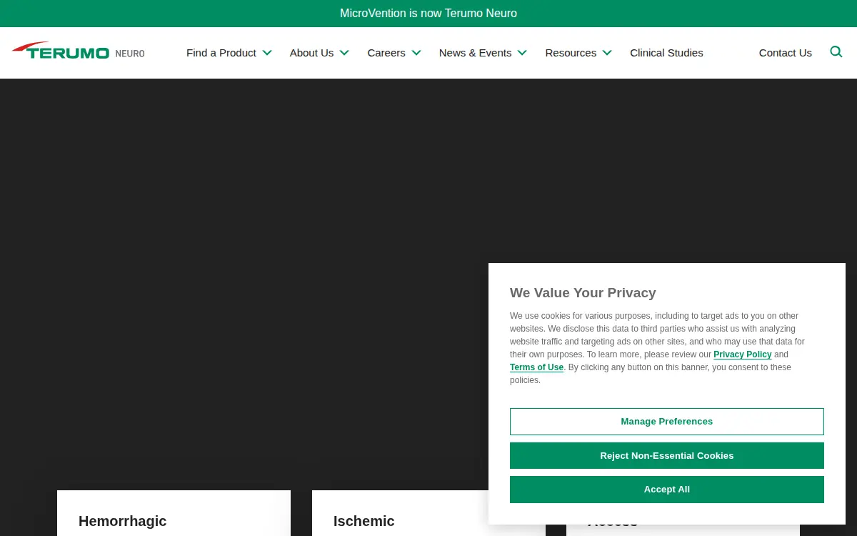 Homepage of Microvention INC