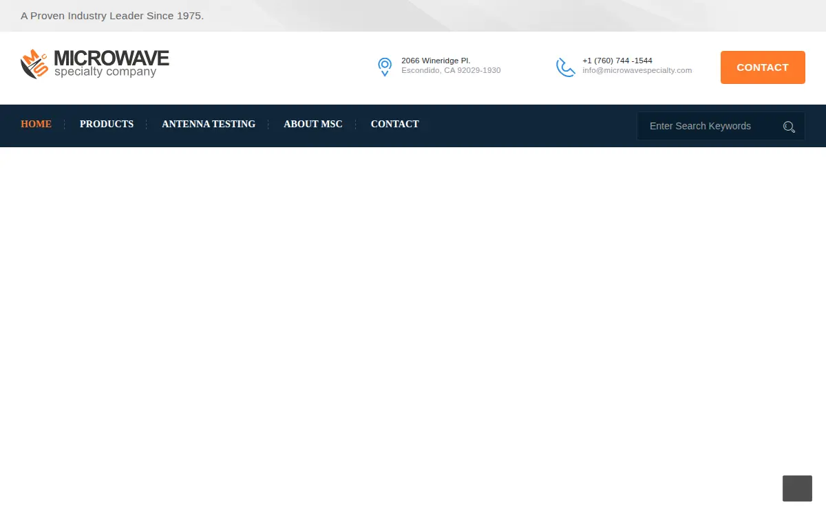 Homepage of Rantec Microwave Systems, INC