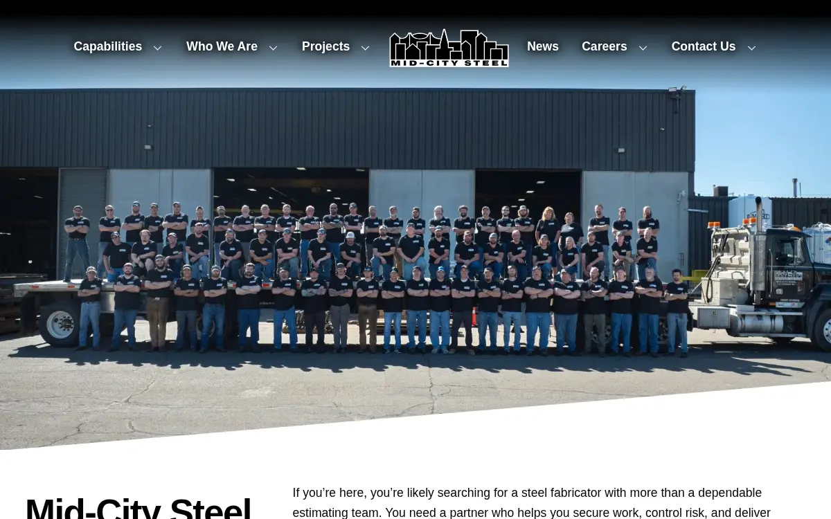 Homepage of Mid-city Steel LLC