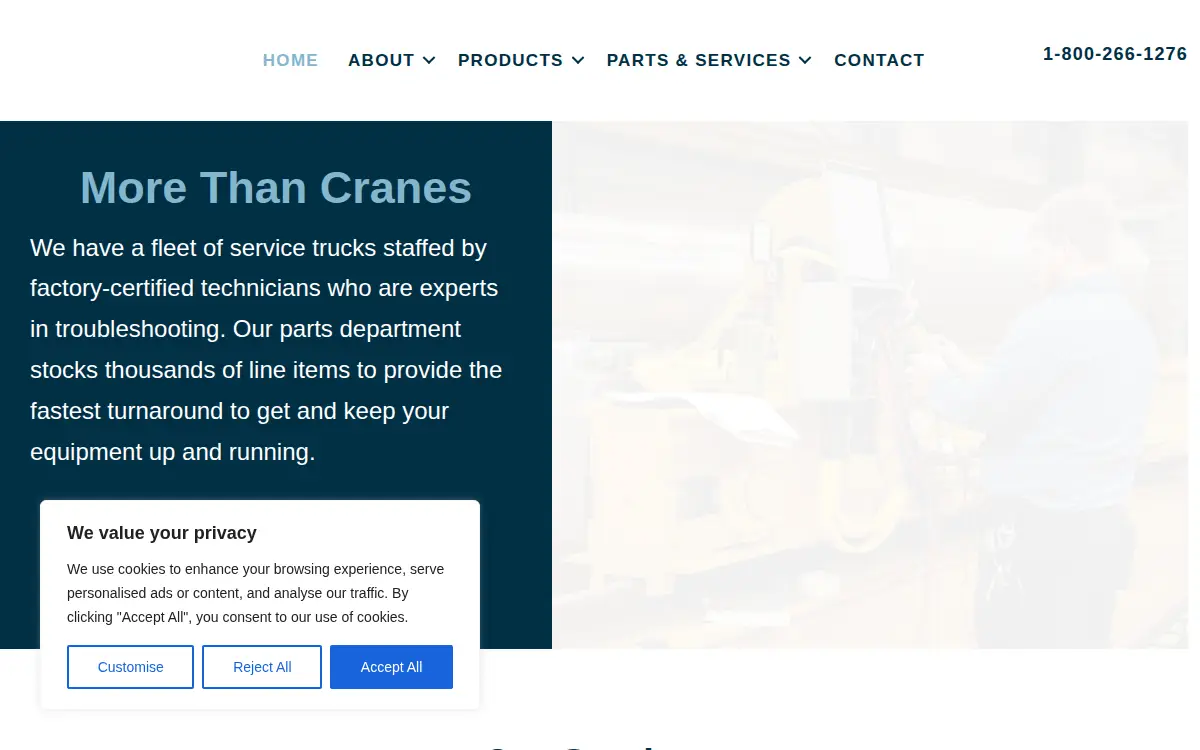 Homepage of Mid-atlantic Crane and Equipment CO