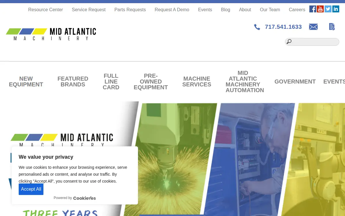 Homepage of Mid Atlantic Machinery INC