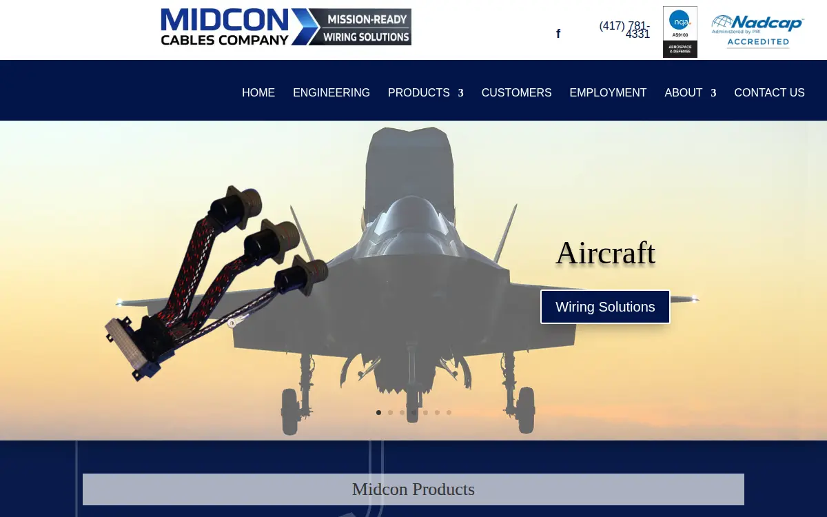 Homepage of Midcon Cables Co., INC.