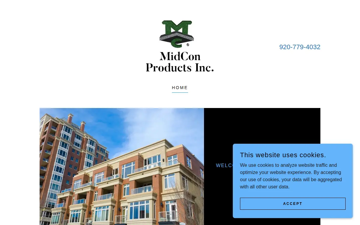Homepage of Midcon Products INC