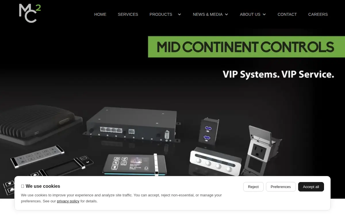 Homepage of Mid Continent Controls INC