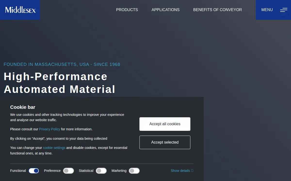 Homepage of Middlesex General Industries, INC
