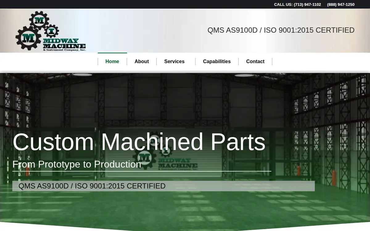 Homepage of Midway Machine & Instrument Company INC