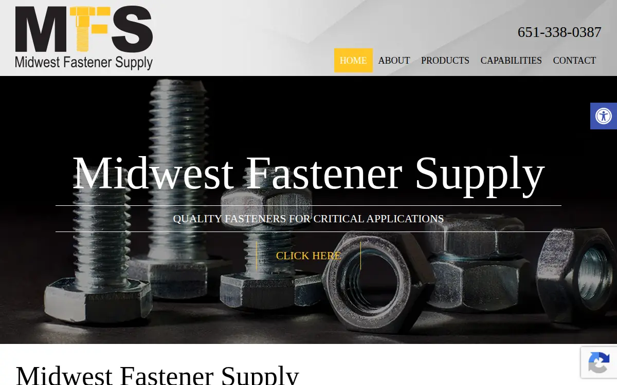 Homepage of Midwest Fastener Supply, LLC