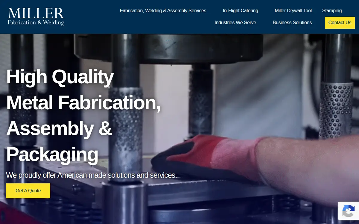 Homepage of Miller Fabrication and Welding Incorporated