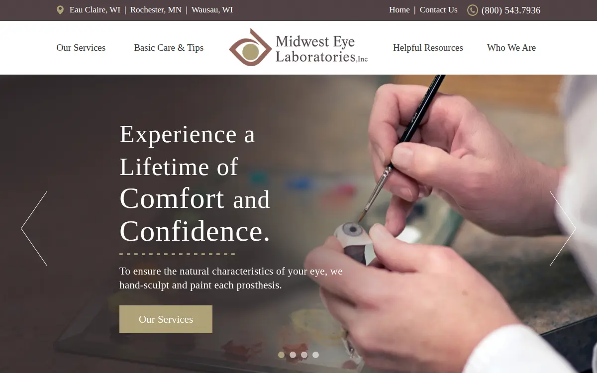 Homepage of Midwest Eye Laboratories INC