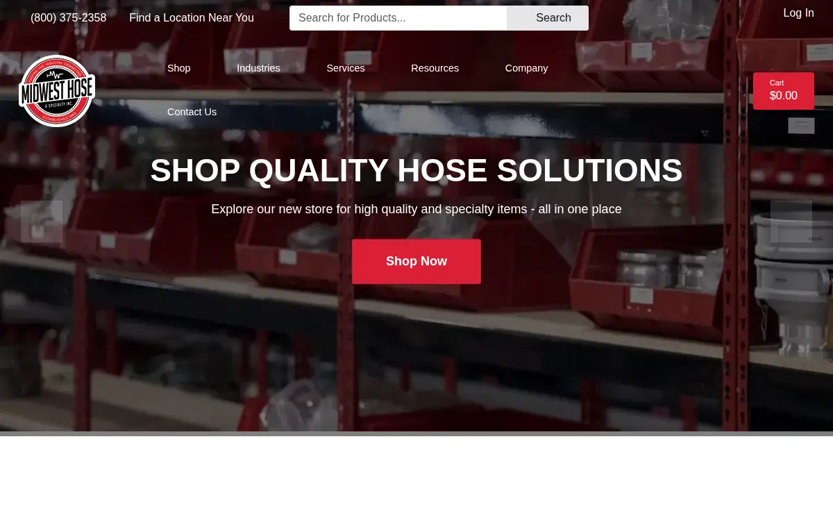 Homepage of Midwest Hose & Specialty INC