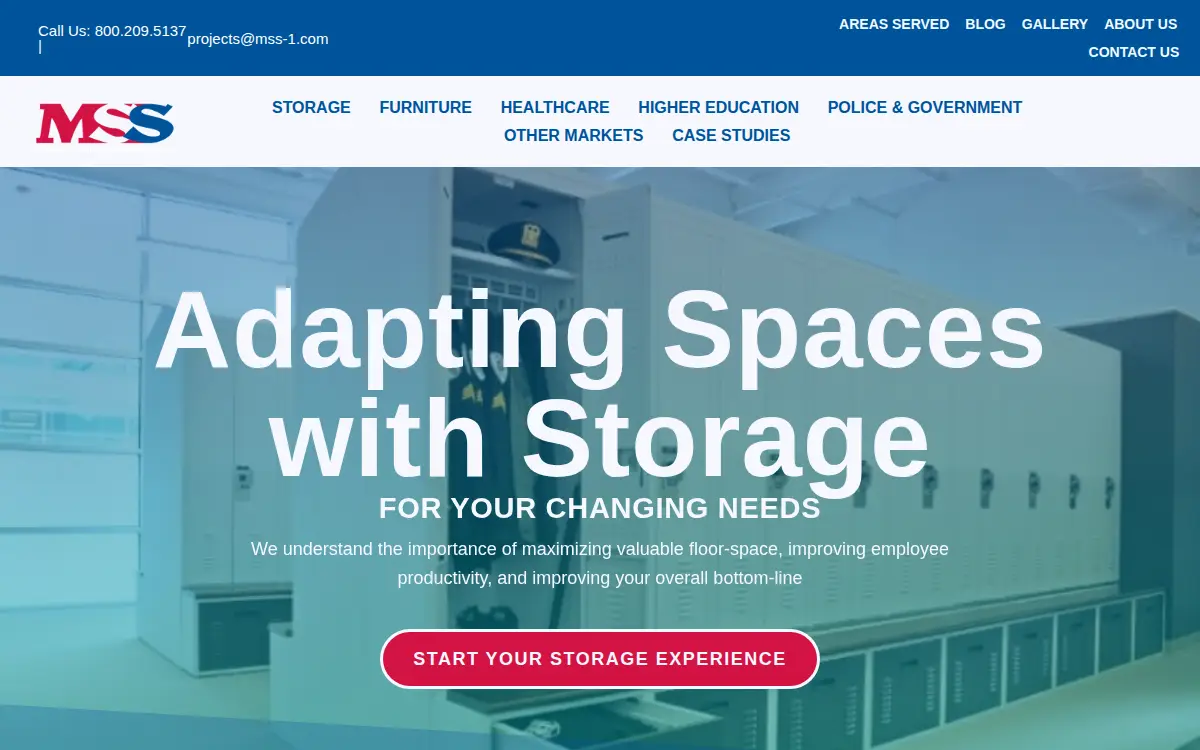 Homepage of Midwest Storage Solutions, INC.