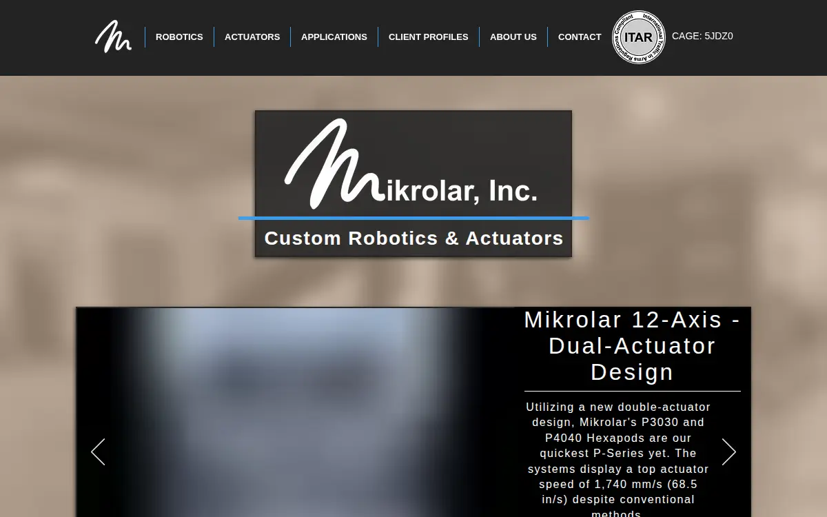 Homepage of Mikrolar INC