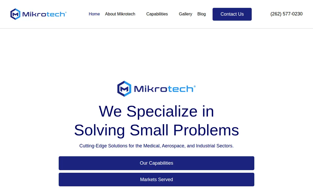 Homepage of Mikrotech LLC