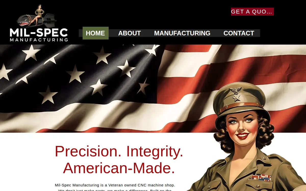 Homepage of Mil Spec Manufacturing LLC