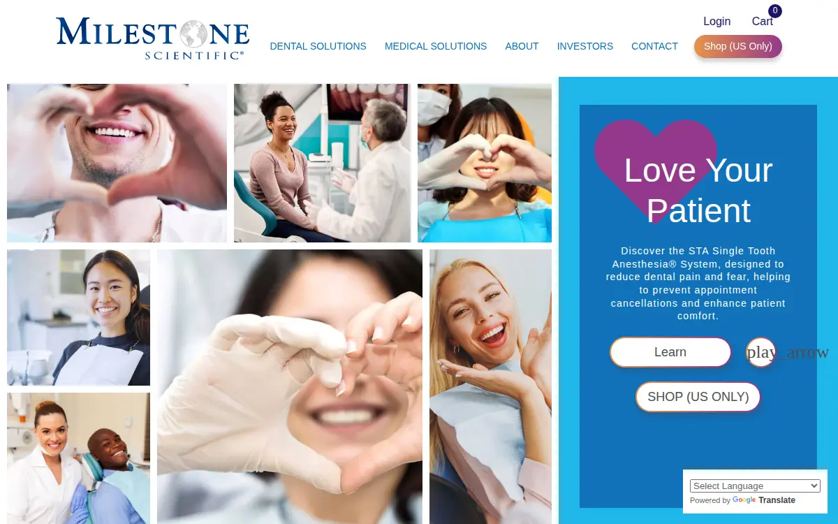 Homepage of Milestone Scientific INC.