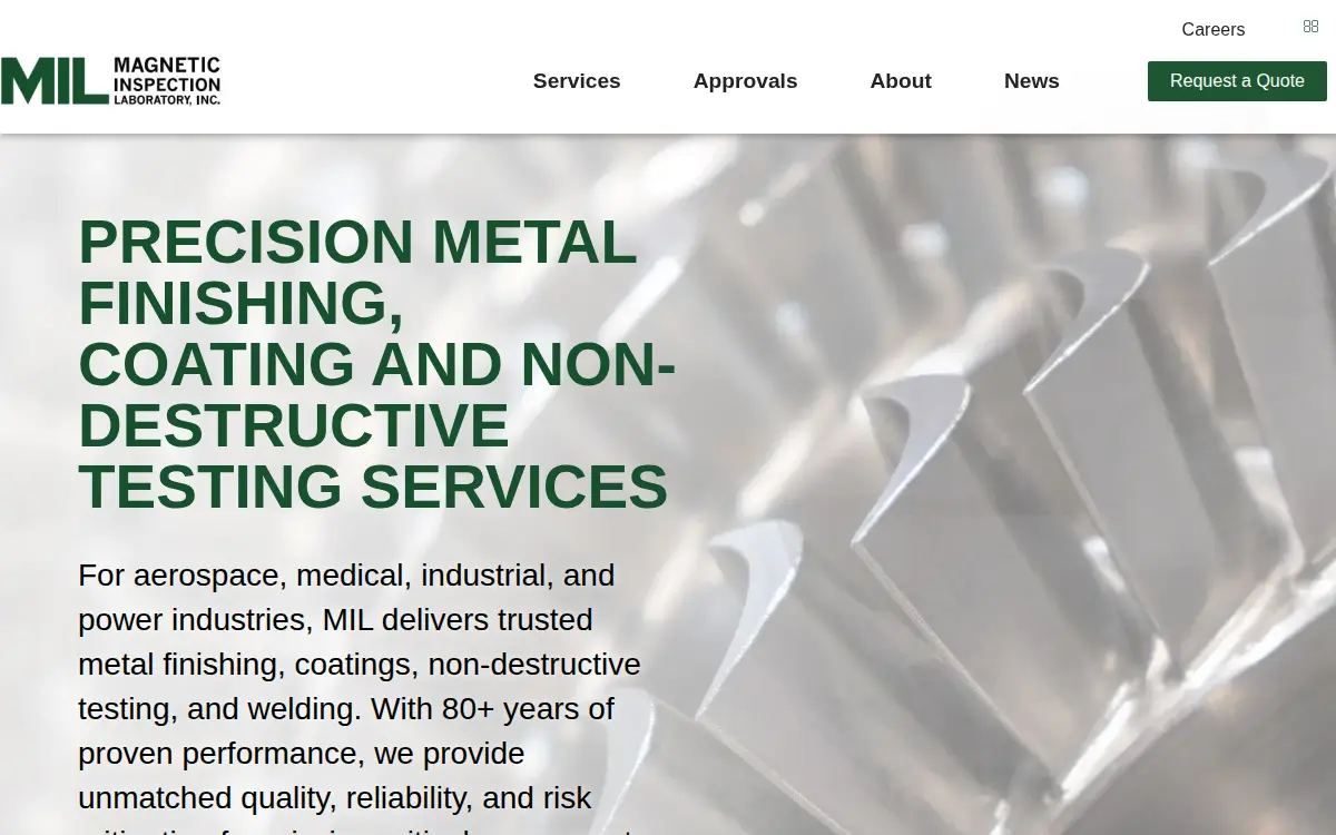 Homepage of Magnetic Inspection Laboratory, INC