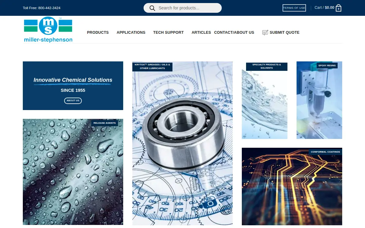 Homepage of Miller-stephenson Chemical CO INC