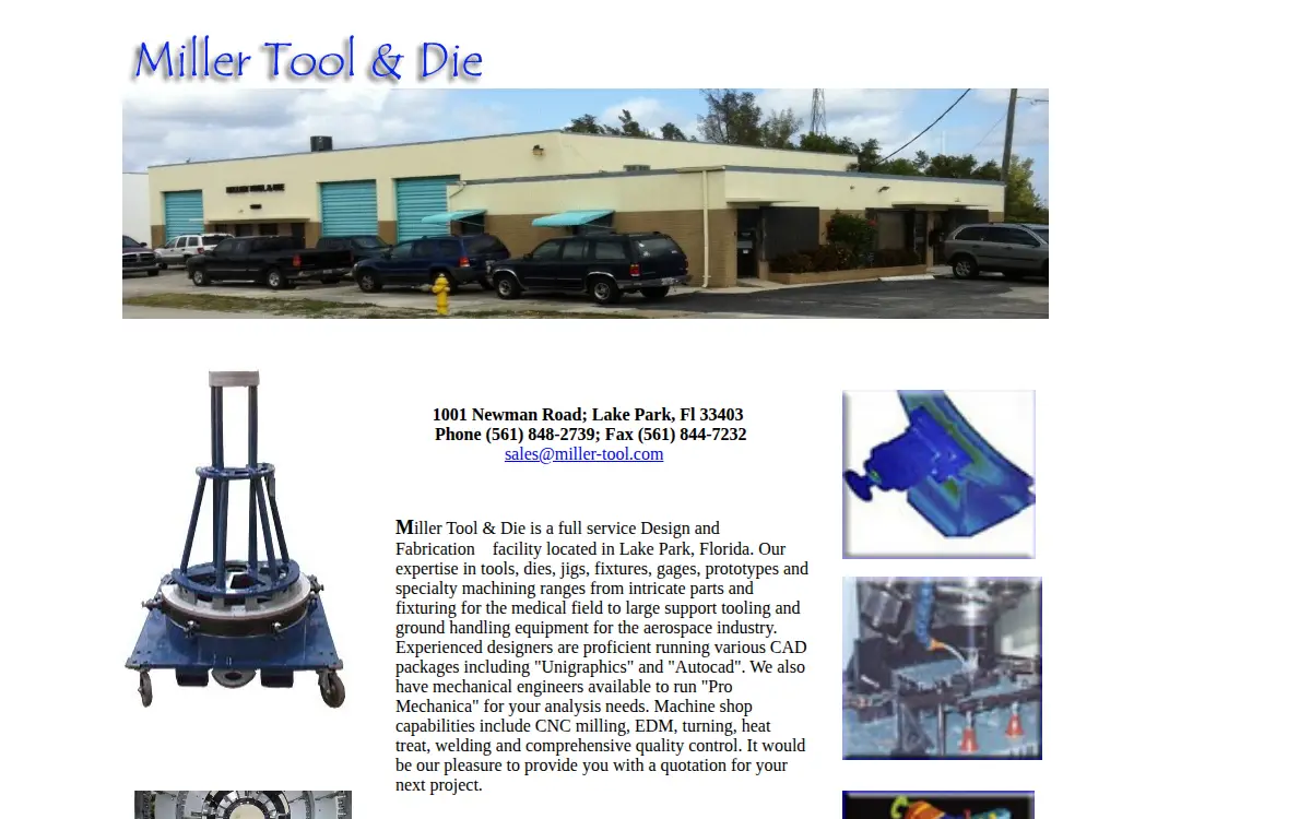 Homepage of Miller Tool & Die, INC.