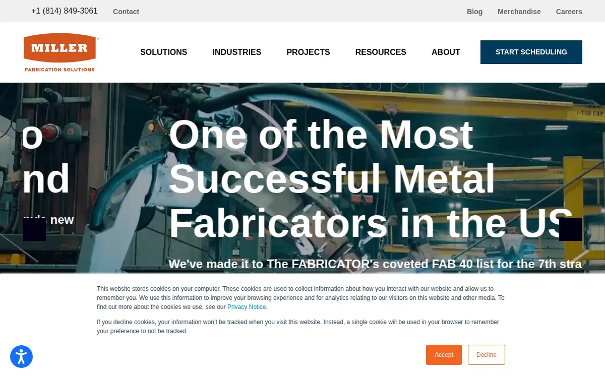 Homepage of Miller Welding & Machine CO