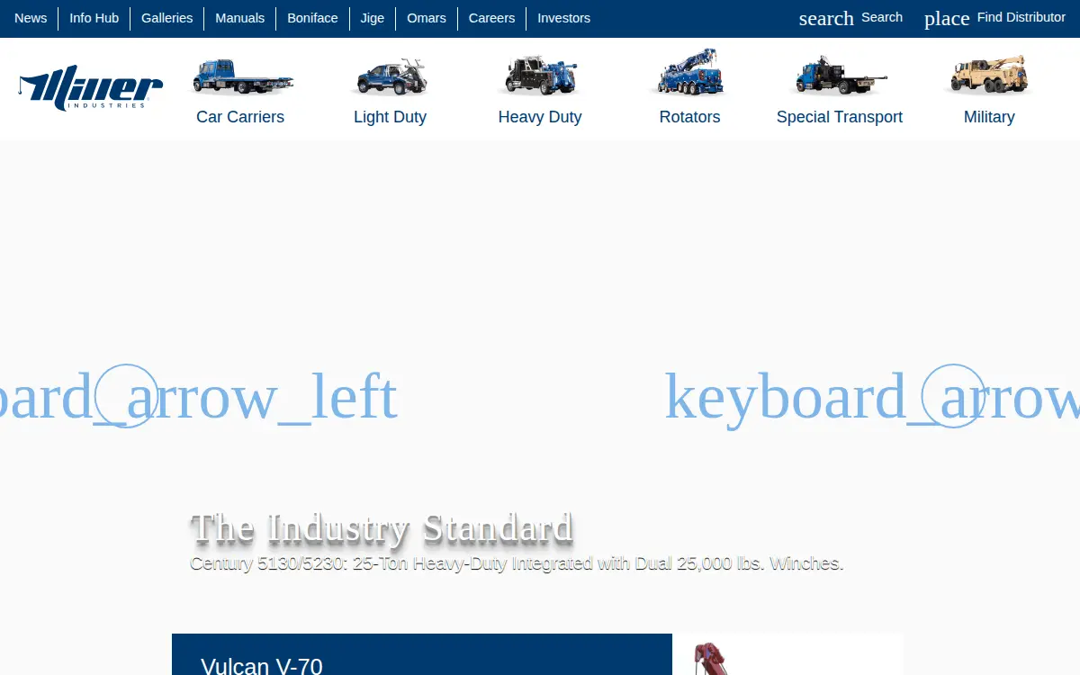 Homepage of Miller Industries, INC