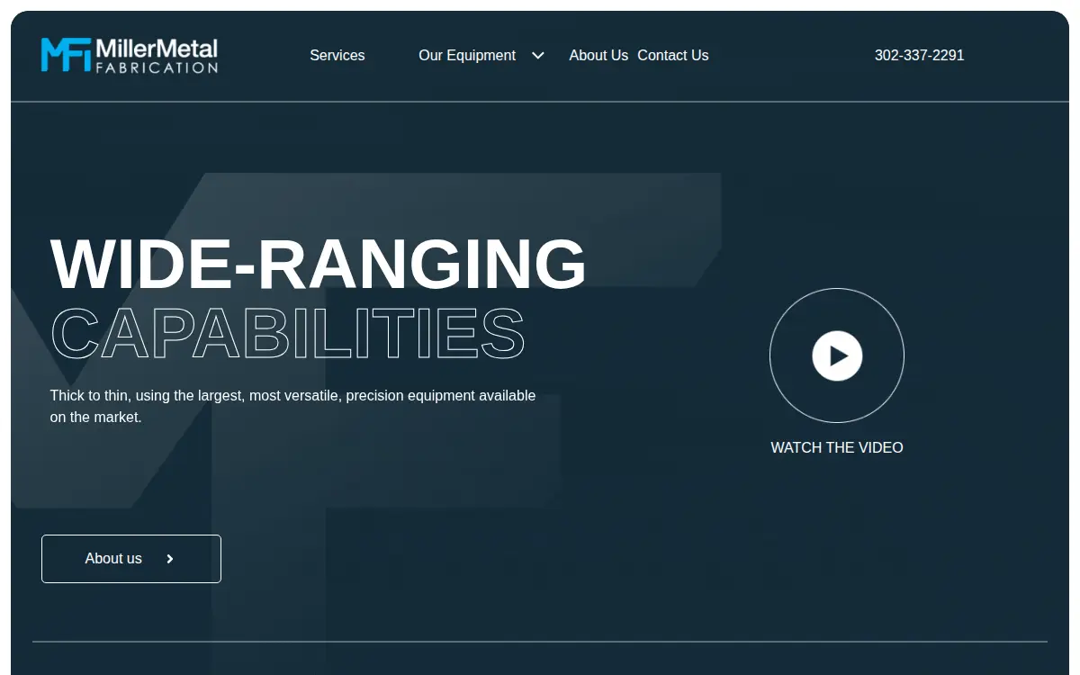 Homepage of Miller Metal Fabrication INC