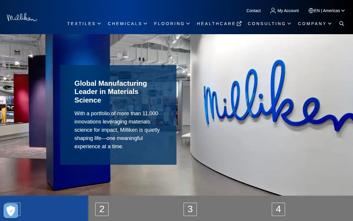 Homepage of Milliken & Company