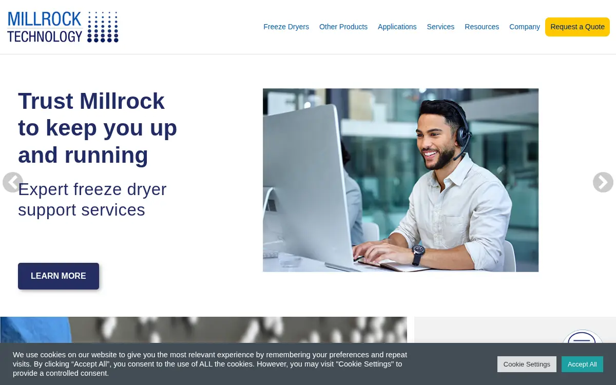 Homepage of Millrock Technology INC