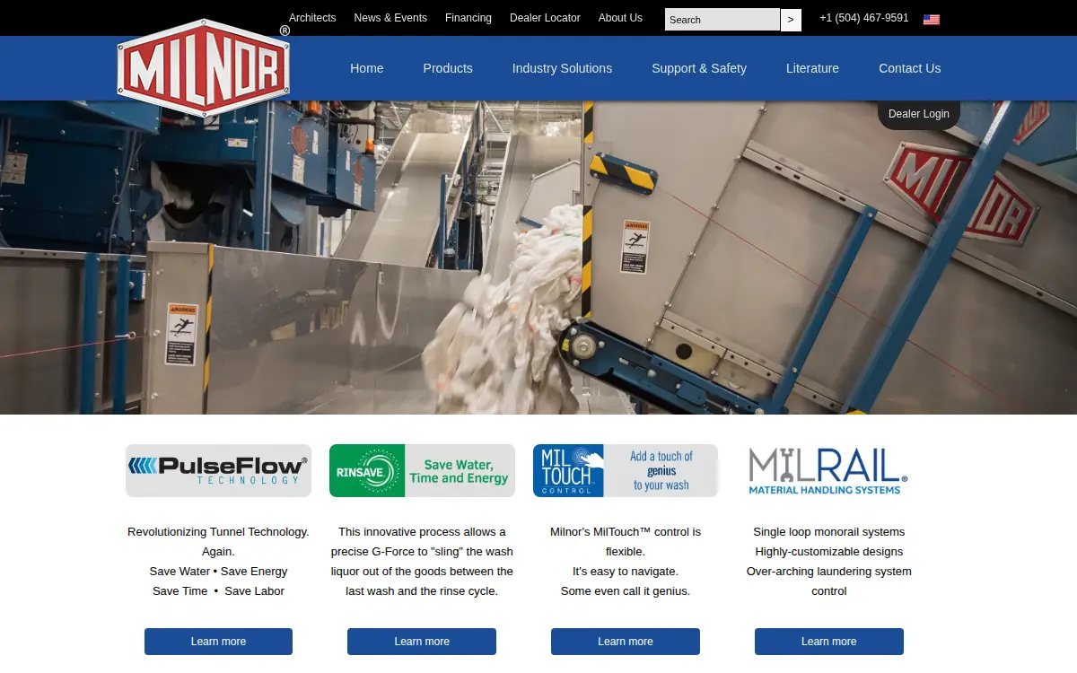 Homepage of Pellerin Milnor Corporation