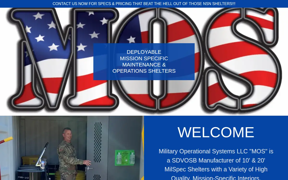Homepage of Military Operational Systems LLC