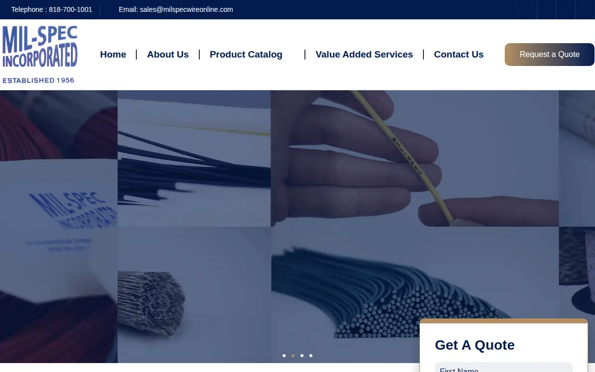 Homepage of Mil-spec Supply INC