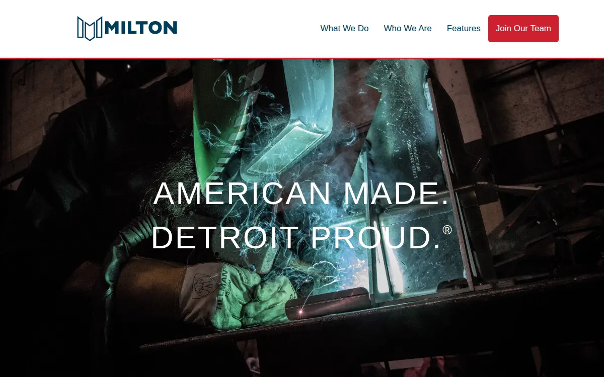 Homepage of Milton Manufacturing, INC.
