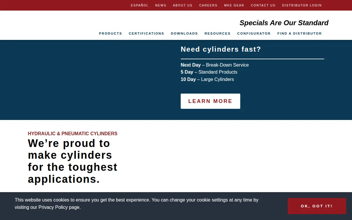 Homepage of Milwaukee Cylinder INC