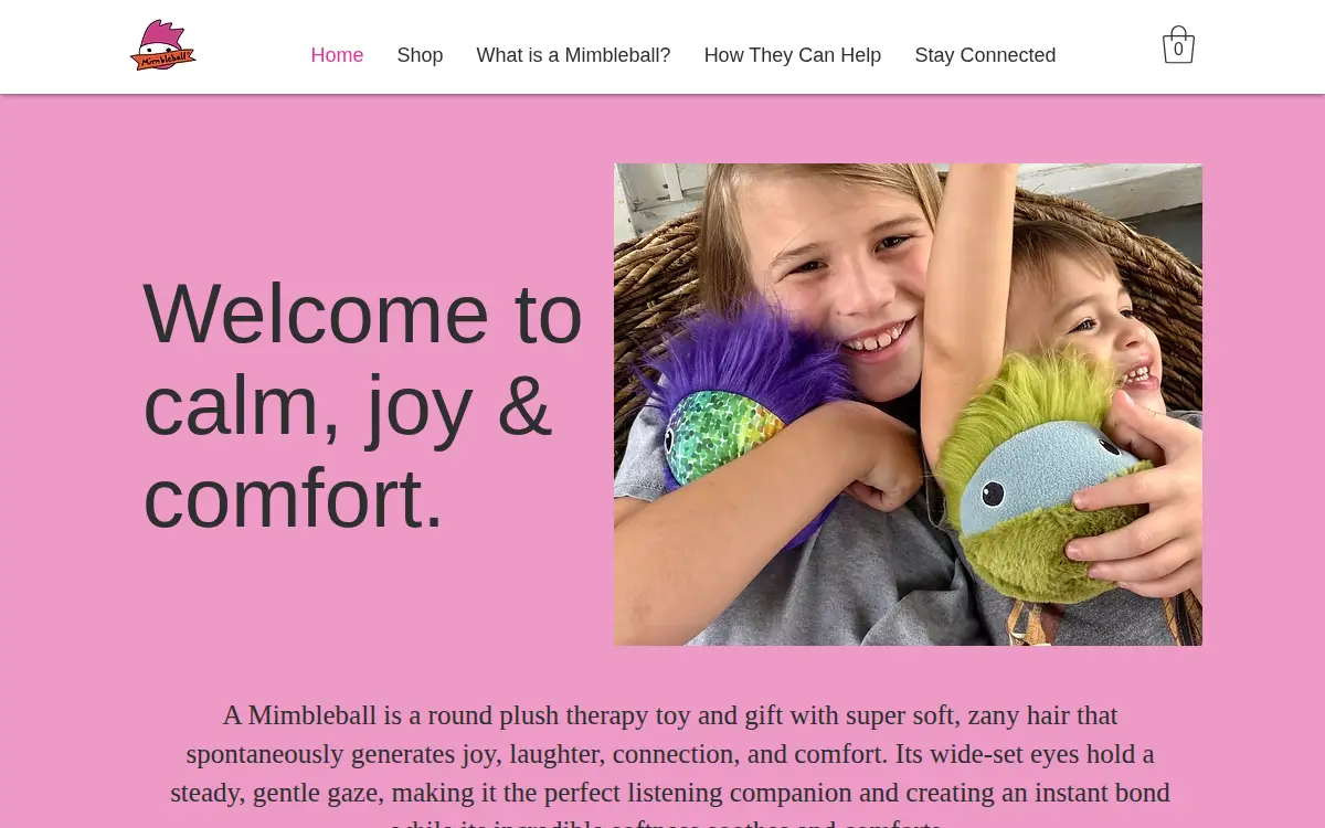 Homepage of Mimbleball, INC.