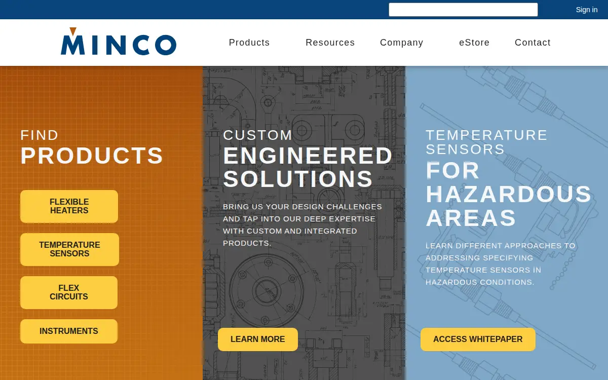 Homepage of Minco Products INC