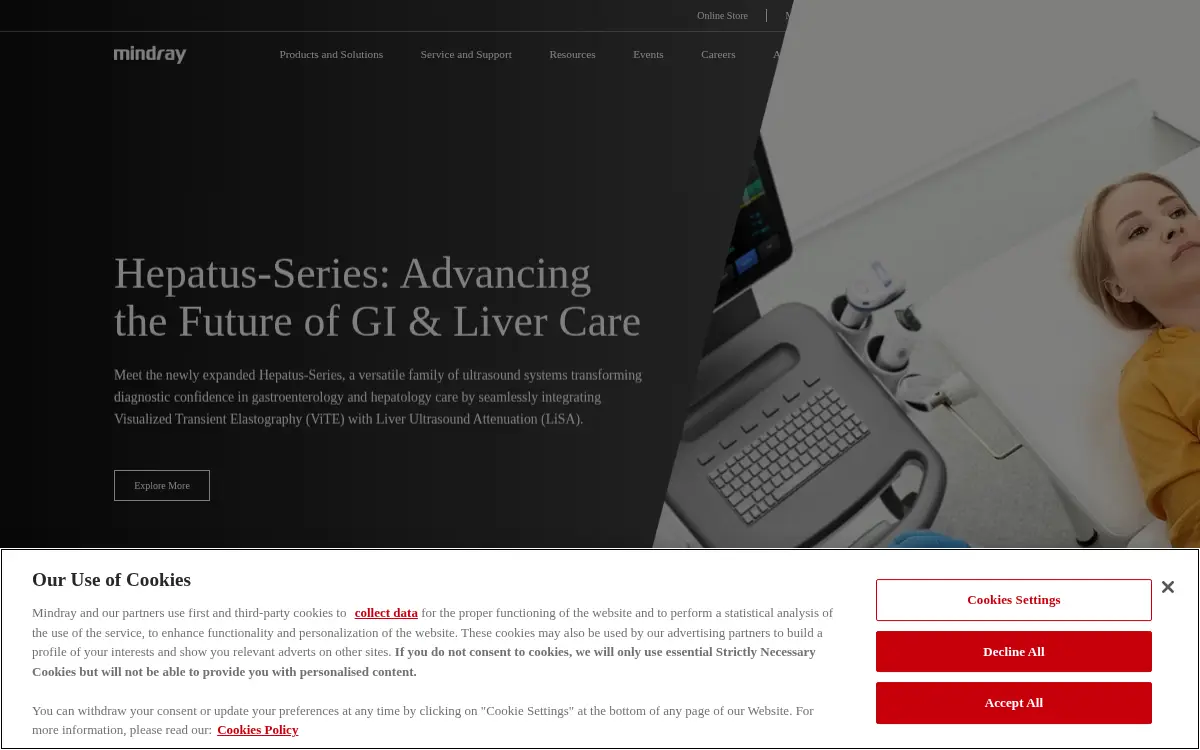 Homepage of Mindray Ds USA INC