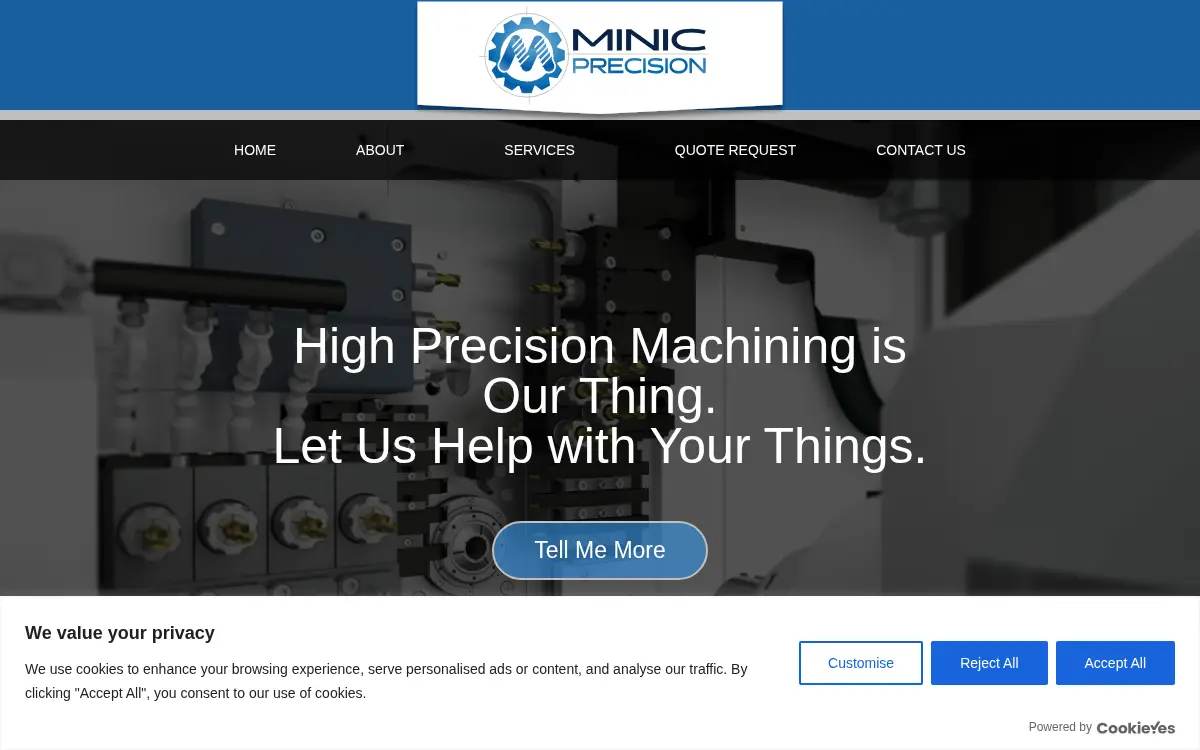 Homepage of Minic Precision, INC.