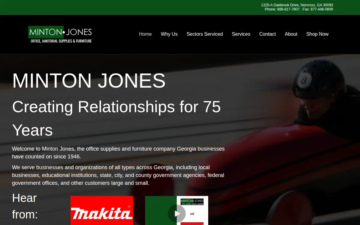 Homepage of Minton-jones Company