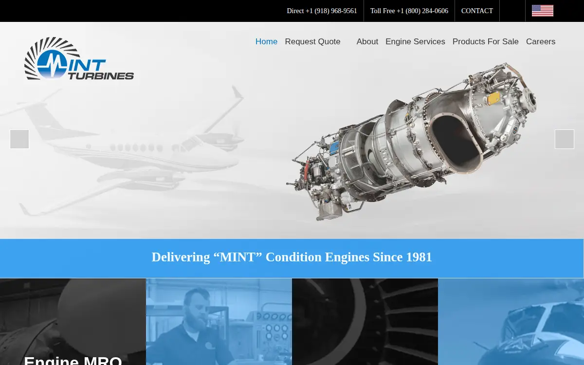Homepage of Mint Turbines LLC
