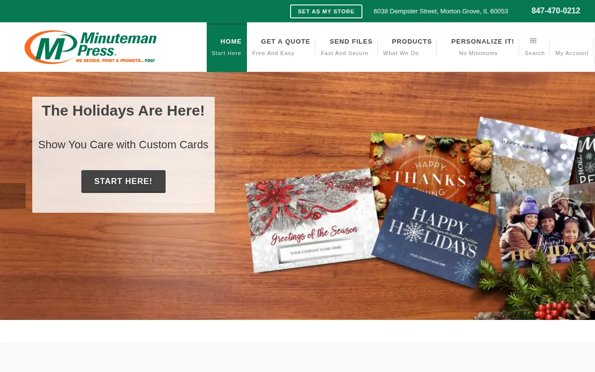Homepage of Ink Spot Printing & Design, INC.